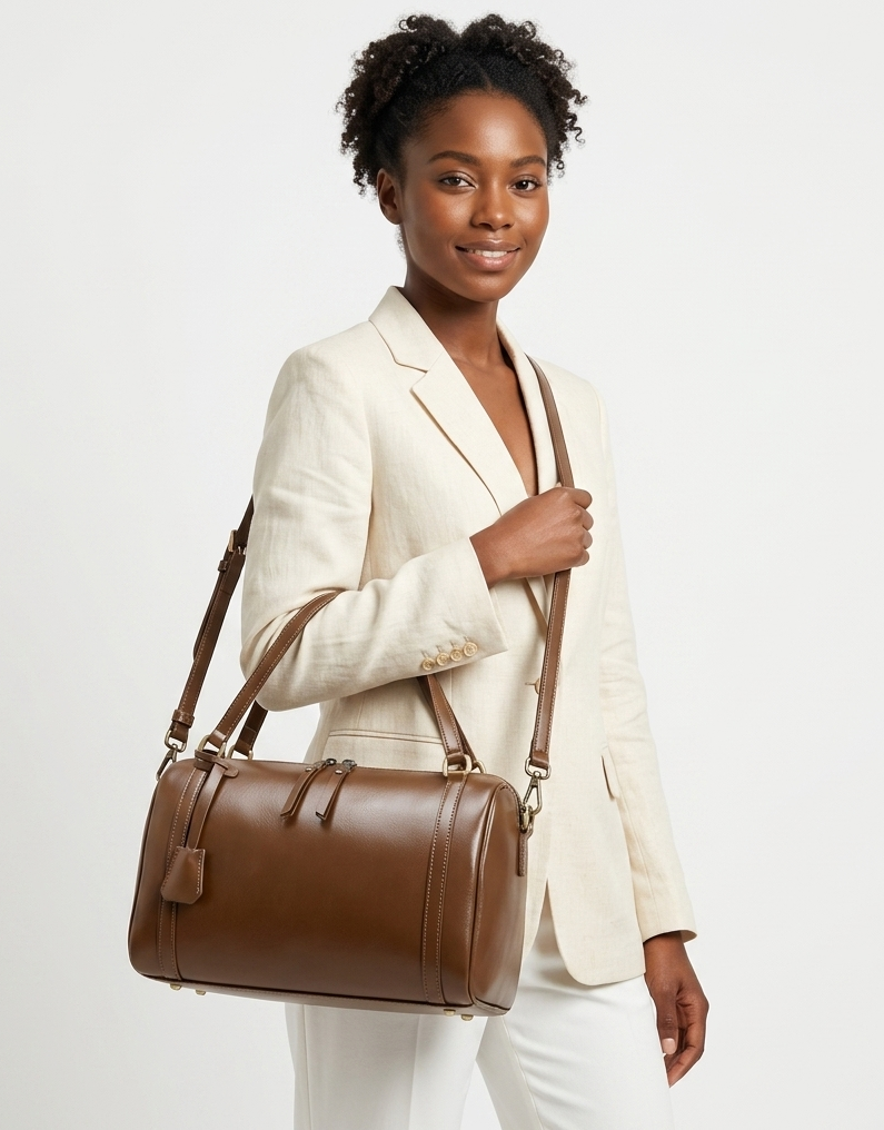 Le Vendôme – Sac Polochon en Cuir Lisse