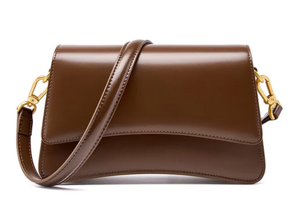 Le Marais – Sac Baguette Incurvé en Cuir Glacé